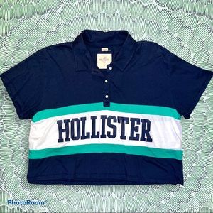 Hollister Navy and Teal Crop Top